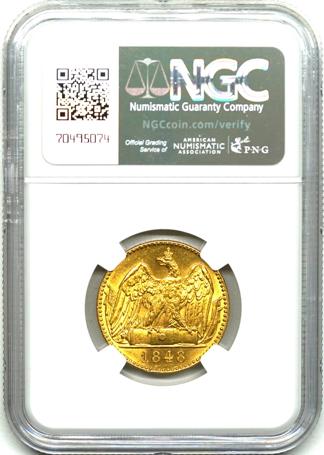 【Sold】1848年 プロイセン フリードリヒ・ヴィルヘルム4世 2フリードリヒドール金貨 MS62 NGC ソブリンパートナーズ